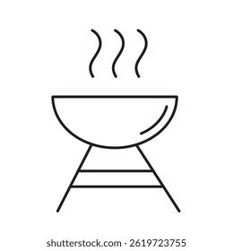Vector del arte de la línea del icono del brasero, ilustración simple para el Web y el App..eps
