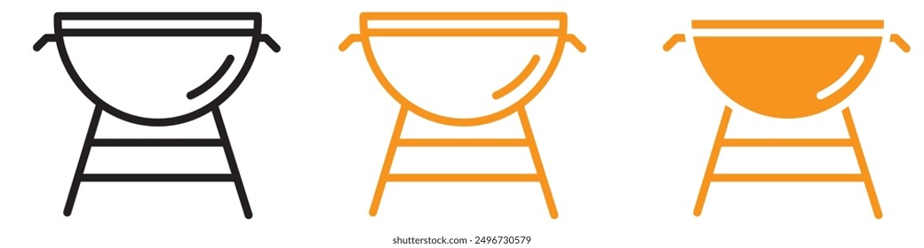 Conjunto de iconos de brasero Símbolos de cocina y parrilla al aire libre para proyectos de barbacoa y picnic