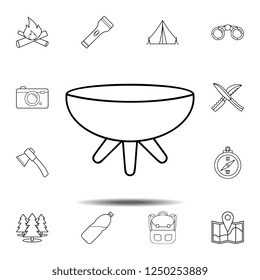 brazier icon. Simple outline vector element of camping set icons for UI and UX, website or mobile application