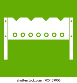 Brazier icon white isolated on green background. Vector illustration