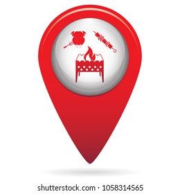 Brazier kebab and chicken icon. Vector illustration