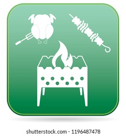 Brazier kebab and chicken icon. Vector illustration