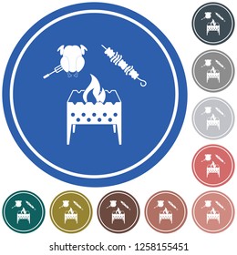 Brazier kebab and chicken icon. Vector illustration

