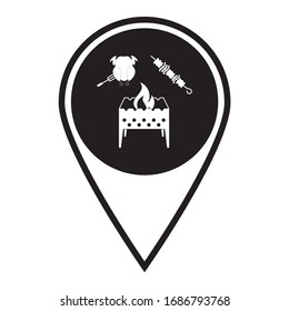 Brazier kebab and chicken icon. Vector illustration

