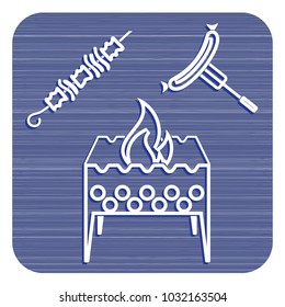 Brazier, kebab and sausage icon. Vector illustration