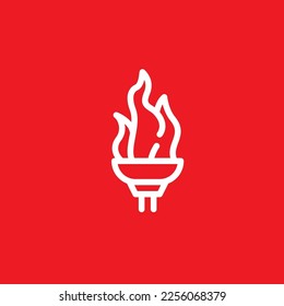 Brazier line icon, graphic resource template, vector illustration.