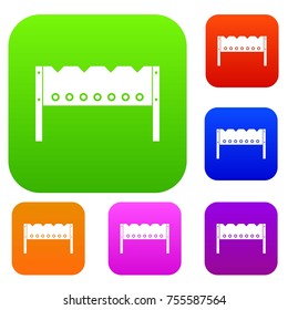 Brazier set icon color in flat style isolated on white. Collection sings vector illustration