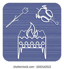 Brazier, zephyr and chicken icon. Vector illustration

