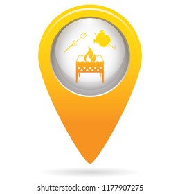 Brazier, zephyr and chicken icon. Vector illustration

