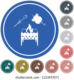 Brazier, zephyr and chicken icon. Vector illustration