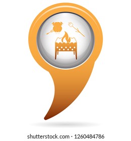 Brazier, zephyr and chicken icon. Vector illustration