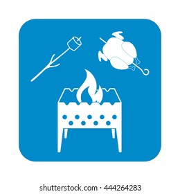 Brazier, zephyr and chicken icon. Vector illustration