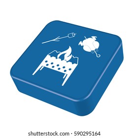 Brazier, zephyr and chicken icon. Vector illustration