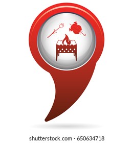 Brazier, zephyr and chicken icon. Vector illustration

