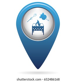 Brazier, zephyr and chicken icon. Vector illustration

