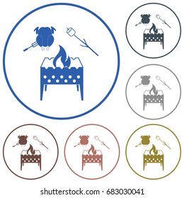 Brazier, zephyr and chicken icon. Vector illustration
