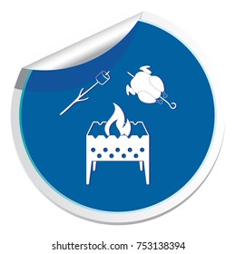 Brazier, zephyr and chicken icon. Vector illustration