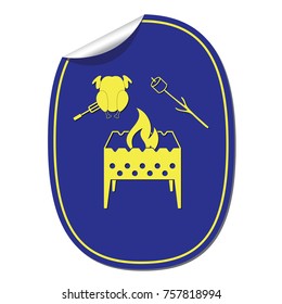 Brazier, zephyr and chicken icon. Vector illustration