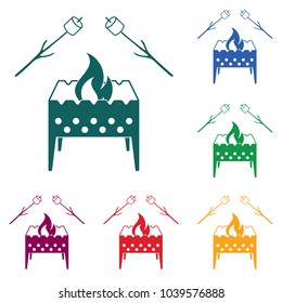 Brazier and zephyr icon. Vector illustration

