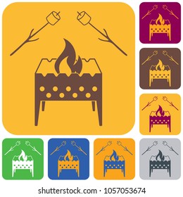 Brazier and zephyr icon. Vector illustration