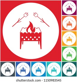 Brazier and zephyr icon. Vector illustration

