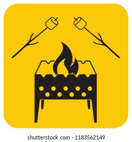 Brazier and zephyr icon. Vector illustration