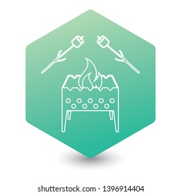 Brazier and zephyr icon. Vector illustration

