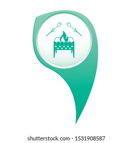 Brazier and zephyr icon. Vector illustration

