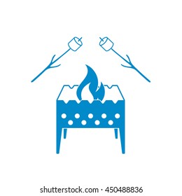 Brazier and zephyr icon. Vector illustration