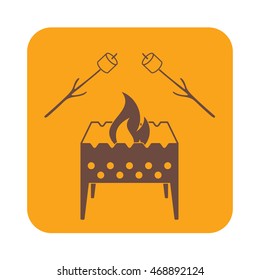 Brazier and zephyr icon. Vector illustration