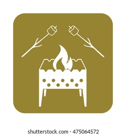 Brazier and zephyr icon. Vector illustration

