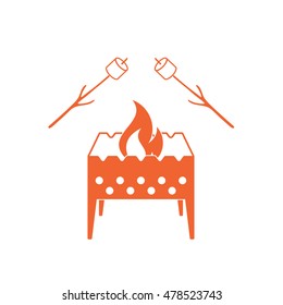 Brazier and zephyr icon. Vector illustration

