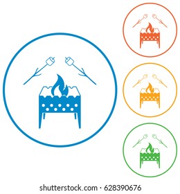 Brazier and zephyr icon. Vector illustration