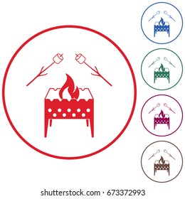 Brazier and zephyr icon. Vector illustration