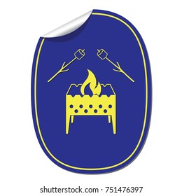 Brazier and zephyr icon. Vector illustration