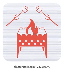 Brazier and zephyr icon. Vector illustration