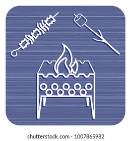 Brazier, zephyr and kebab icon. Vector illustration

