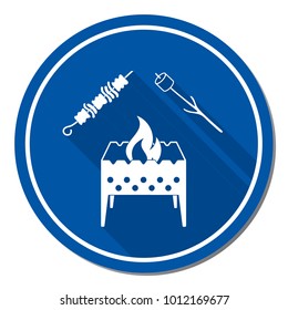 Brazier, zephyr and kebab icon. Vector illustration