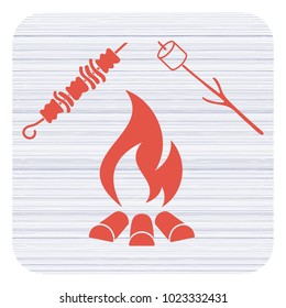 Brazier, zephyr and kebab icon. Vector illustration

