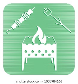 Brazier, zephyr and kebab icon. Vector illustration
