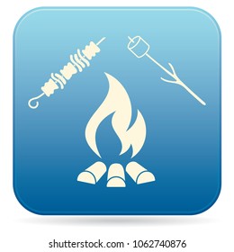 Brazier, zephyr and kebab icon. Vector illustration

