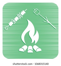 Brazier, zephyr and kebab icon. Vector illustration