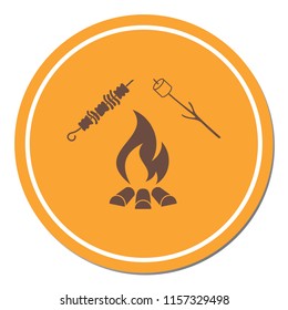 Brazier, zephyr and kebab icon. Vector illustration