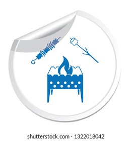 Brazier, zephyr and kebab icon. Vector illustration

