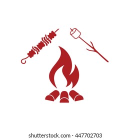 Brazier, zephyr and kebab icon. Vector illustration