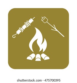 Brazier, zephyr and kebab icon. Vector illustration

