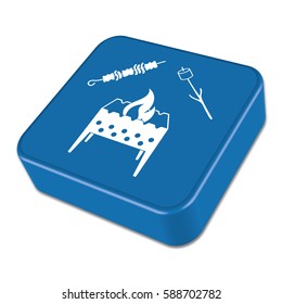 Brazier, zephyr and kebab icon. Vector illustration

