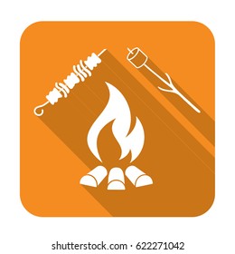 Brazier, zephyr and kebab icon. Vector illustration