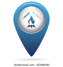 Brazier, zephyr and kebab icon. Vector illustration
