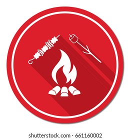 Brazier, zephyr and kebab icon. Vector illustration